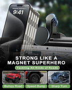 Magnetic Phone Mount for Jeep 2024 2025 Wrangler JL JLU & Gladiator JT - Dashboard Phone Holder with Magsafe for Jeep Wrangler & Gladiator Accessories (Not for 4XE)