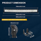 AUXTINGS 32 inch 405W Curved LED Light Bar Triple Row Work Light Spot Flood Beam with Wiring Harness kit Switch for Trucks Tractor 4X4 Boat Off Road Auto Fog Driving Lamp,12V 24V Waterproof