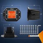 Nilight Flush Mount LED Light Pods 2 PCS 42 W Amber Upgraded Spot Flood Combo Driving Fog Lights Off Road Lights Bumper LED Work Light for Truck SUV ATV UTV Pickup Van Boat Tractor