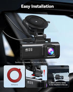 REDTIGER 4K Dash Cam Front Rear, STARVIS 2 Sensor, Free Card Included, 5.8GHz WiFi-20MB/s Fast Download, Dash Camera for Cars with GPS, WDR Night Vision, 170°Wide Angle, 24H Parking Mode(F7NP)