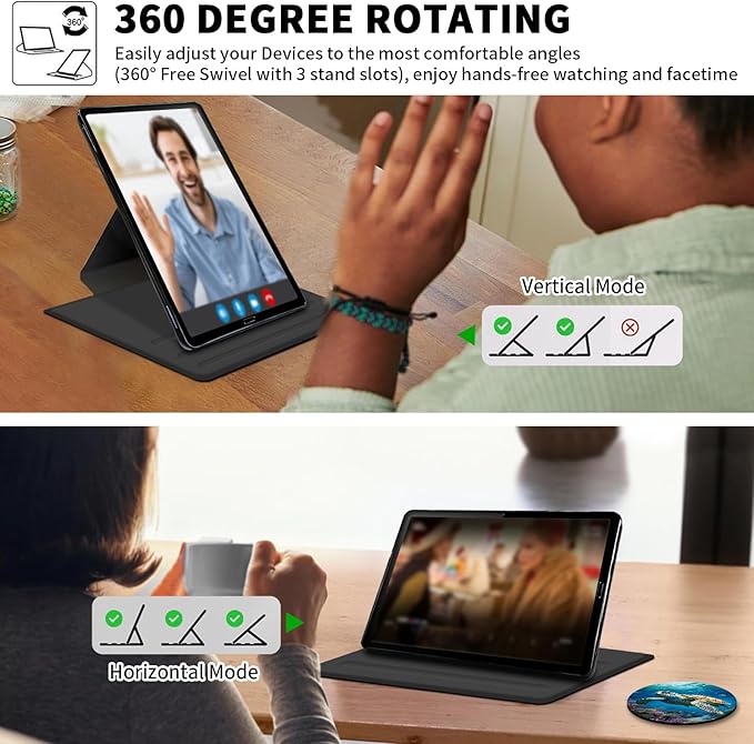 Case for 6" Kindle (11th Generation-2024/2022 Release),360 Degree Rotating Swivel PU Leather Stand Flip Folio Cover with Auto Wake/Sleep for Kindle 11th Generation 2024,Cute Sea Turtle