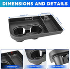 Console Organizer Tray Cup Holder Fits for 2021-2025 Ford F150 & 2023-2026 F250 F350 F450 F550 40/20/40 Jump Seat Center Console Storage Cup Holder Insert for F-Series Super Duty Accessories