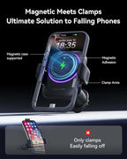 INIU Qi2 Certified 15W Car Phone Holder Wireless Charger, Ultra-Stable 22N for MagSafe Car Mount Charger with Cooling Fins & RGB Lighting Only for iPhone 16/15/14/13/12 Series, Purple