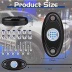 Macarrie 12 Pods Rock LED Lights for Car SUV Underglow Lights Waterproof Neon Trail Rig Lamp Lighting for Truck Motorcycle Boat ATV UTV and More(Blue)