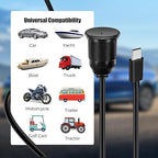 Single Port USB C 3.0 Male to USB C 3.0 Female Extension Cable,Flush Mount Waterproof Panel Cable for Car,Truck,Boat,Motorcycle Dashboard 3.3ft