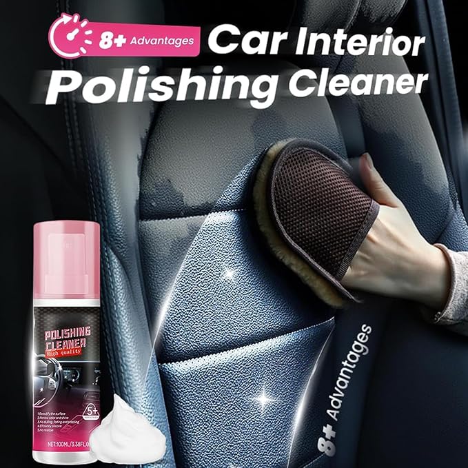 Polishing Cleaner Car Interior, 2026 Upgrade Car Interior Cleaner Spray, All Purpose Car Interior Detailer Cleaner for Dashboards, Seats, Leather, Plastic-1PC