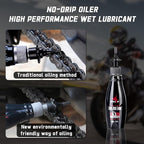 Pro: Conquer Grime! Motorcycle Chain Clean & Lube Kit - 350ml Powerful Degreaser, 120ml Smooth Wet Lube, Brushes, Scrubber, Towel Complete Tools Set