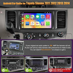 4GB+64GB Car Radio for Toyota Sienna 2011-2014,9 inch QLED Touchscreen Android 13 Stereo - Wireless Carplay & Android Auto,GPS Navigation & Bluetooth