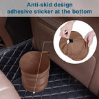 Car Trash Can, 2 Packs Mini Collapsible Car Trash Bin for Front Back Seat, Pop up Car Garbage Can, Portable Car Trash Bag Hanging for Vehicle SUV Rv Truck Accessories Interior, Brown