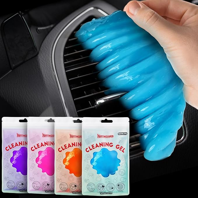 YOPINSAND Car Cleaning Gel, 4 Pack Car Cleaning Putty, Universal Auto Deatiling Tools, Reusable Interior Cleaner for Car Keyboard Air Vent, Car Slime Cleaner Dust Cleaning Gel