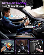 Wireless CarPlay Adapter for iPhone - 2025 Upgrade Converts Wired to Wireless CarPlay, Auto Connect, Plug & Play, Stable Fast Connection, for Cars with Factory CarPlay 2014+ & iOS 10+