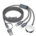 Travel Essentials for Apple Watch Charger,iPhone Charger,3 in 2 Type C/L/Magnetic Fast Charging Cable,Multi Charging Cable Portable Designed for iWatch Series,iPhone 17-11,Galaxy S26-S21,Car-6FT