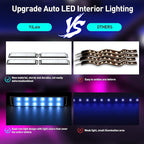 Yilaie Car Lights Interior, Multcolor RGB Interior Lights with APP Control and Music Sync, USB Under Dash Lighting Kit with Charger Dc 5v, Car Accessories for Women