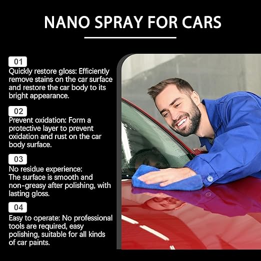Nano-Quick Ceramic Coating Pro, Nano-Quick Coat Restores, Quick Effect Coating Agent, Advanced Car Quick-Acting Coating Agent Spray, Lasting Luster, Works on All Paint Types (1Set)