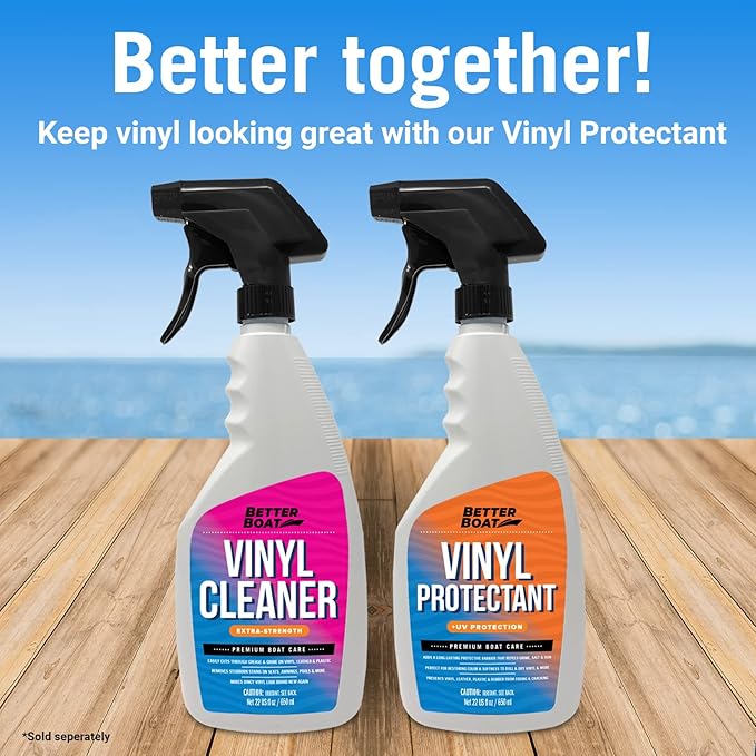 Boat Vinyl Cleaner Upholstery and Seat Cleaner Protectant for Marine Vinyl Windows and Pontoon Interiors Effective Boat Cleaning Supplies and Conditioner Products