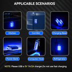 2 PCS Interior Car Lights, Portable Magnetic USB Car Atmosphere Interior Light, 8 High-Brightness LED Beads, Rechargeable Touch-Sensitive Light for Vehicles, Bedrooms, Hallways, Camping(2 Blue)