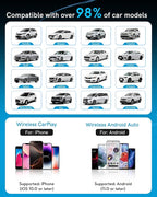 Wireless CarPlay Adapter for Apple iPhone & Android 2025 Upgrade Mini 2-in-1 Wired Android Auto to Wireless, Compact Design Plug & Play Auto Connect Car Play Dongle Fits for OEM Wired CarPlay Cars