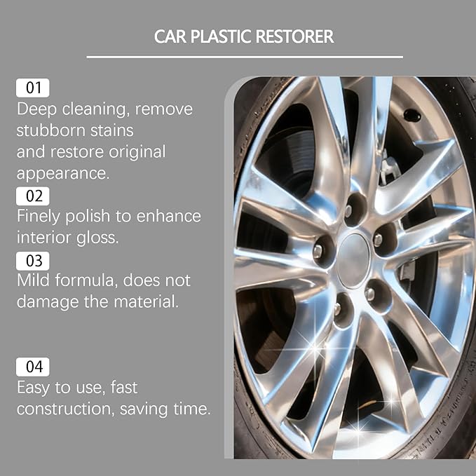 Plastic Restorer for Cars, 2026 New Scratch Repair & Cleaner, Color Restorer Coating for Interior & Exterior Trim, Revives Faded Black Plastic, Non-Greasy (3pcs)