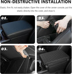 Stacool Upgraded Car Center Console Cover,Microfiber Leather Car Armrest Cover Cushion with 2 Storage Bags,Universal Car Armrest Storage Box (Brown)