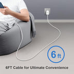 45W Type C Charger, 10FT USB C Charger 2-Pack iPhone 15 16 Charger with iPhone 16/16 Plus/16 Pro/16 Pro Max/iPhone 15/15 Pro Max/iPad Pro/AirPods/Galaxy S25 S24 S23 S22 S21,Android Charger(White)