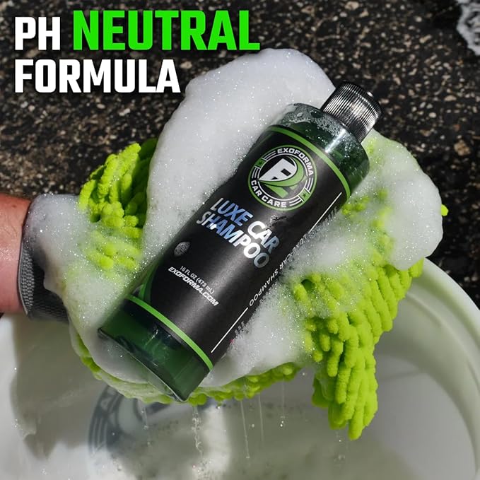 ExoForma Luxe Car Shampoo - Car Wash Soap, pH Neutral Car Shampoo, Works With Foam Cannon & Bucket Wash, Leaves A Spot Free, Streak-Free Finish | 128 oz (1 GAL)