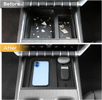 GMC Acadia Center Console Organizer 2024-2026 GMC Acadia (Elevation/AT4)-ABS Materials& TPE Wirless Mats Storage Box 2024-2026 GMC Acadia Accessories- ONLY FOR Console Without Cover- NOT FOR DENALI