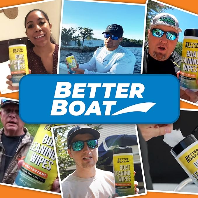 Boat Cleaner Wipes with UV Protection, Marine Vinyl Cleaner and Protectant, for Boat Seats, Car Leather, Dashboard, Console, Interior, and Exterior Cleaning Supplies