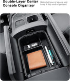 ECOZEN 2026 Palisade Center Console Organizer - 2 Pcs Double-Layer Center Console Organizer + Lower Center Console Tray For 2026 Hyundai Palisade/Palisade Hybrid - Only Fit Palisade Calligraphy Trim