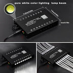 AMKI 144pcs*0.04in*13.1ft Pure White 18LED Meteor Shooting Stars Effect Fiber Optic Lights Kit,20 Modes Meteor Light Engine with Bluetooth+RF Remote Control