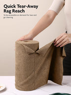 Fantasticlean Microfiber Cleaning Cloth Roll -40 Pack, Tear Away Microfiber Towels, 12" x 12", Reusable, Washable, Scratch Free, Ultra Absorbent for All-Around Cleaning Supplies (TAN)