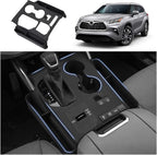 Autorder Silicone Center Console Organizer for 2020-2022 Toyota Highlander Accessories Seat Gap Storage Box Soft Gear Shift Panel Trim Cover