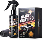 Toretark Car Ceramic Glass Coating Spray,Automotive Windshield Rain Repellent Glass Polish Protect, Long-Lasting Quick Dry Coat (3.38 fl oz +Towel)