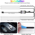 Car Led Light Interior 6 Inch 48LEDs Soft Lighting Frosted Under Dash Foot Well Light RGB, 29 Modes Static/Gradient/Strobe/Music, with Controller App Timer, USB 5V