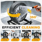 Yeeoy Rolling Wheel Detailing Stand, Heavy Duty Wheel Cleaning Stand, Portable Tire Car Detailing Roller with 3-Way Rotating Rollers for Cleaning, Ceramic Coating, Applying Tire Shine & Car Wheel Wash