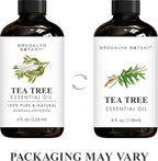 Brooklyn Botany Tea Tree Essential Oil - Huge 4 Fl Oz - 100% Pure and Natural - Premium Grade with Dropper - for Aromatherapy and Diffuser