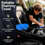 ARTIPOLY Premium Extra Large Shammy Cloth for Car Drying 2pk (34”x25”)-Super Absorbent XL Chamois Towel for Car-Reusable Shammy Towel for Car, Bathroom,Pets, Dust Remove, No Spots/Streak/Scratch