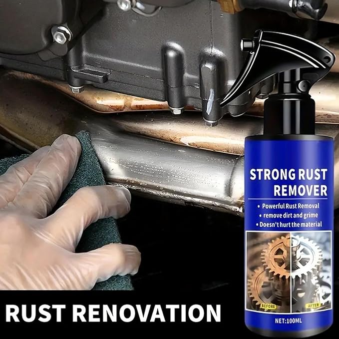 Rust Remover Spray for Metal - Vehicle Rust Dissolver | Iron Remover Spray, 100ml Heavy Duty Derusting Agent for Sedans SUVs RVs Trucks Pickups Motorcycles, Exhaust Pipe Wheel Hub