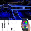 Car Interior Ambient Lighting Kit USB Multicolor RGB 3m Optic Fiber 64 Colors Sound Active Music Sync Memory Function Wireless Bluetooth APP Control Car Atmosphere Light with car Charger 12V