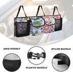 Bohemian Mandala Floral Flowers Car Trunk Organizer, Space Saving Expert, 4 Compartments, Multicolored
