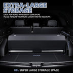 Car Trunk Organizer, Leather Trunk Organizer with LED Light Car Storage Box with Lid and Push-pull Handle Organizer Trunk Storage for SUV, Trunk, Minivan (Black, 37 x 11.4 x 12.2in)