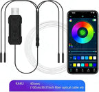 LED Car Interior Ambient Light, RGB Colors Interior Car Lights, Ambient Led Lighting Kit,for 4Doors 100cm/39.37inch Fiber Optical Cable x4,Accessories,Can Synchronize Music