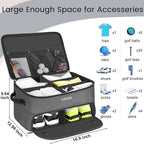 YOREPEK 2 Layer Golf Trunk Organizer, Golf Gifts for Men with Separate Ventilated Compartment for 2 Pair Shoes, Waterproof Car Trunk Locker for Balls, Tees, Clothes, Gloves, Gifts for Golfers