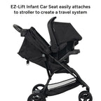 Baby Trend Venture 3-Wheel Stroller Travel System, Dash Black