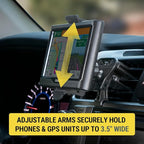 Scosche HDVM Universal 3-in-1 Vent/Windshield/Dashboard Cell Phone Holder Car Mount, Suction Cup Phone Mount with Vent Clip, Compatible with iPhone 16/15/14/13/12 & Mobile Phones up to 3.5 inches