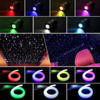 AKEPO Mini Size 6W Twinkle RGBW APP Fiber Optic Lights, Music Activated 150pcs 0.03in 6.5ft/2m Optical Fiber Star Ceiling Light Kit for Car Truck Headliner Star/Home