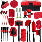 35Pcs Car Detailing Kit, Car Detailing Brush Set, Car Interior Cleaning Kit with Windshield Cleaning Tool and Tool Box, Multi-Functional Vehicle Cleaning Tool for Wheels