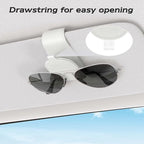 Sotfamily Sunglass Holder for Car Visor, Suede Cloth Magnetic Sunglass Organizer for Car Accessories, 2 Packs, White