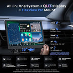 12.95" QLED AI Agent Android Single DIN & Double DIN Car Stereo, Floating Screen, 8G+128G in-Dash Navigation, Golden Hour Alert, 4G LTE, 7.1.2-Ch Audio, HDMI in, Car IoT Hub, Wireless CP&AA,X10G129E