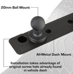 Bulletpoint Dash Mount Cell Phone Holder Compatible with 2013-2018 RAM Truck & 2019+ RAM 1500 Classic 20mm Ball Mount - Compatible with iPhone and Android Smartphones (Dual Ball with 1 Phone Holder)