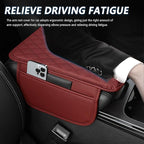 Stacool Upgraded Car Center Console Cover,Microfiber Leather Car Armrest Cover Cushion with 2 Storage Bags,Universal Car Armrest Storage Box (Red)
